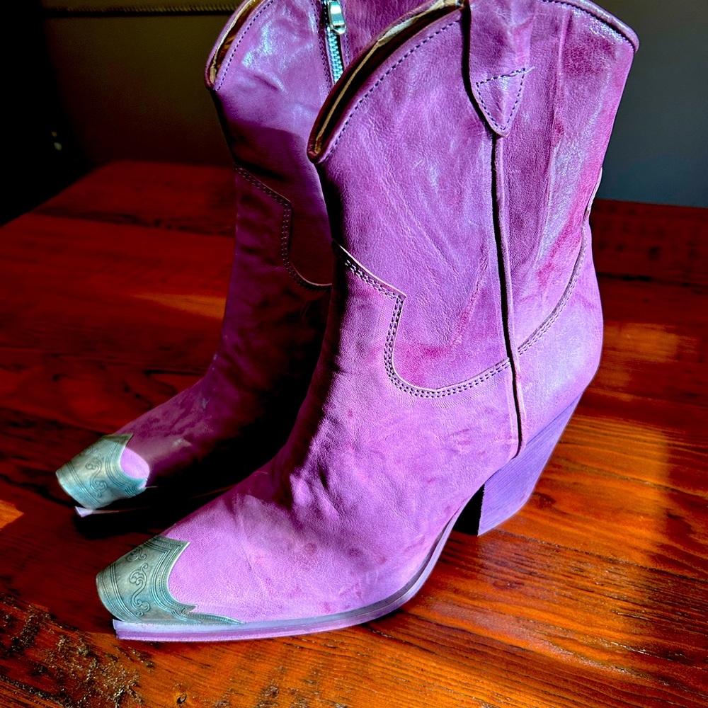 Free People Brayden Western Boots PURPLE